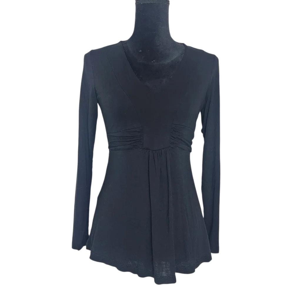 SOLD Mark Black Longsleeve Tie Back Blouse Top - Picture 1 of 7